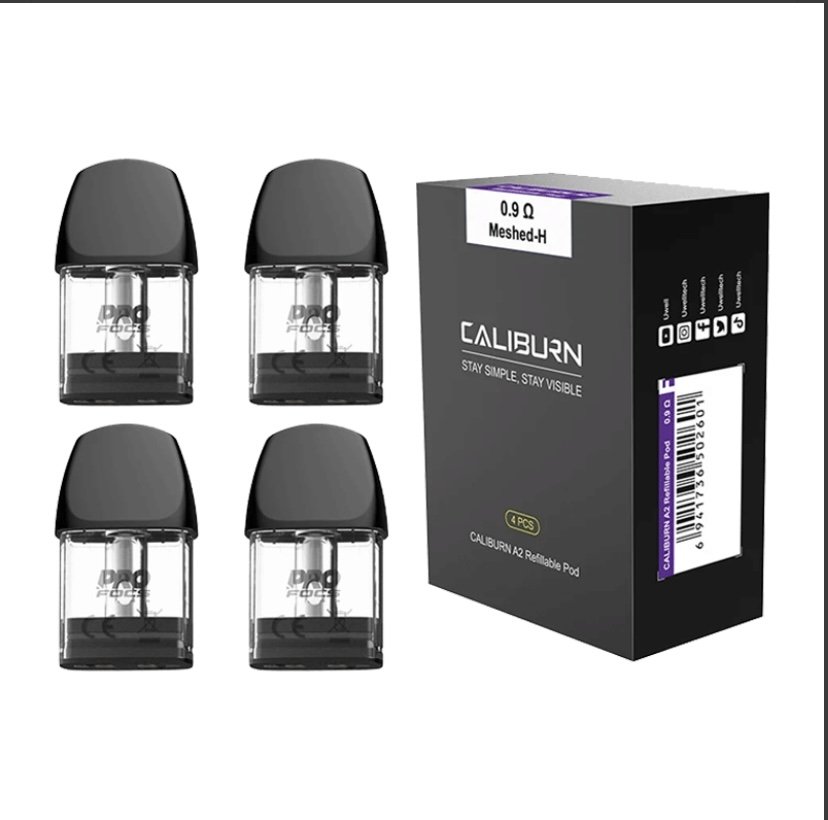 Uwell Uwell Caliburn A2 Refillable Pod 0.9ohm (A2 /AK2/A2S) - 4 Pack