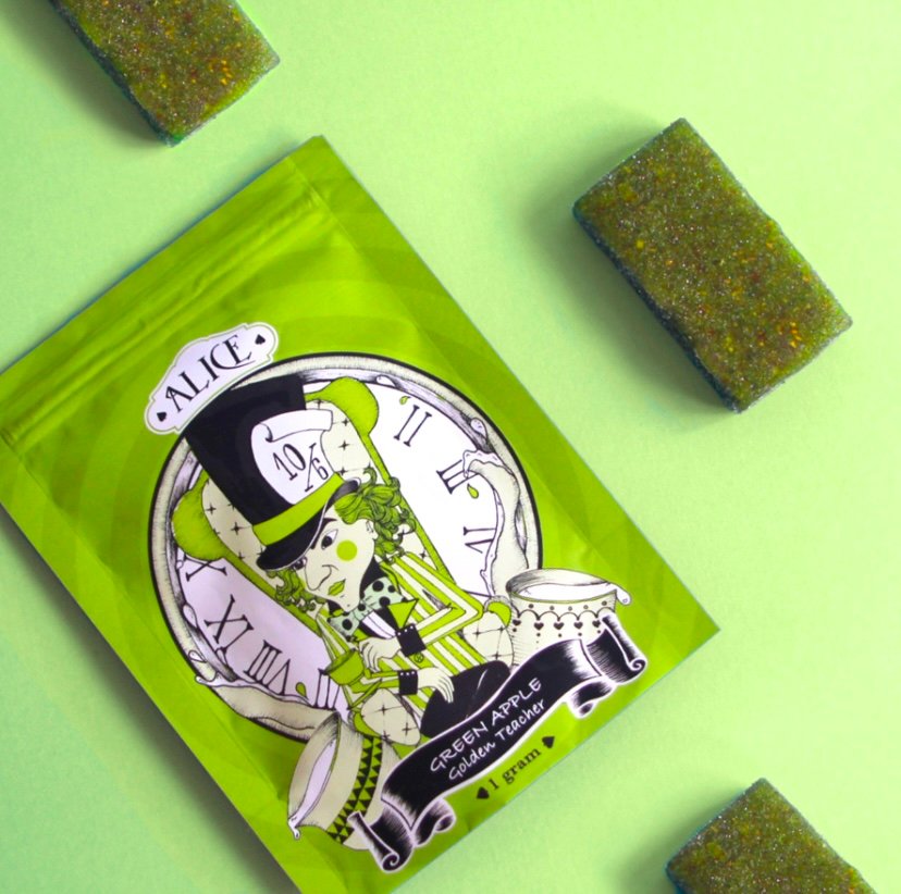 CBD Alice-Green Apple Mushroom Gummies 100mg