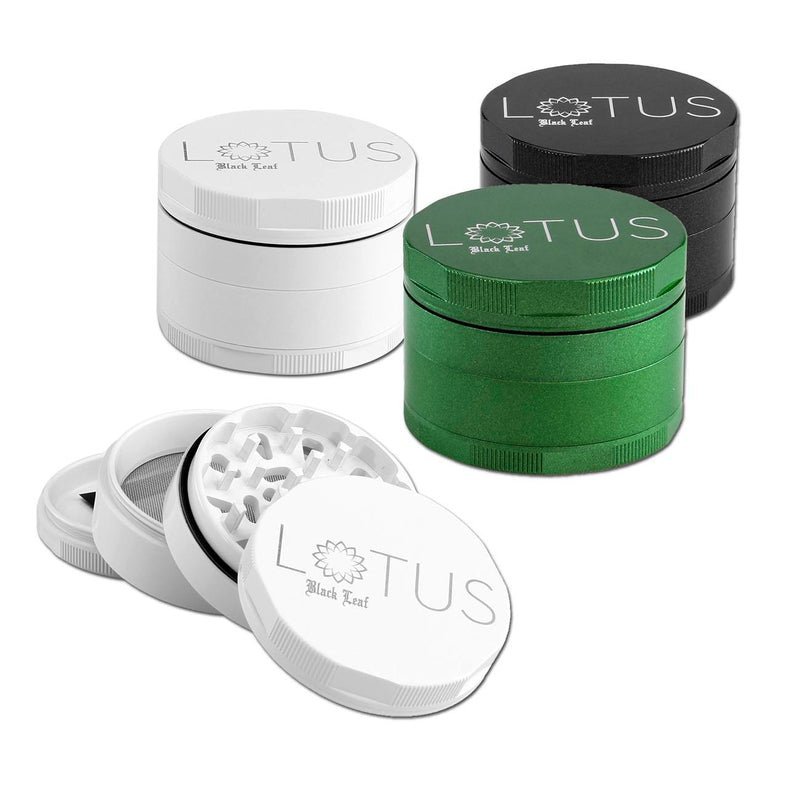 Black Black Leaf Lotus Grinder 4-part