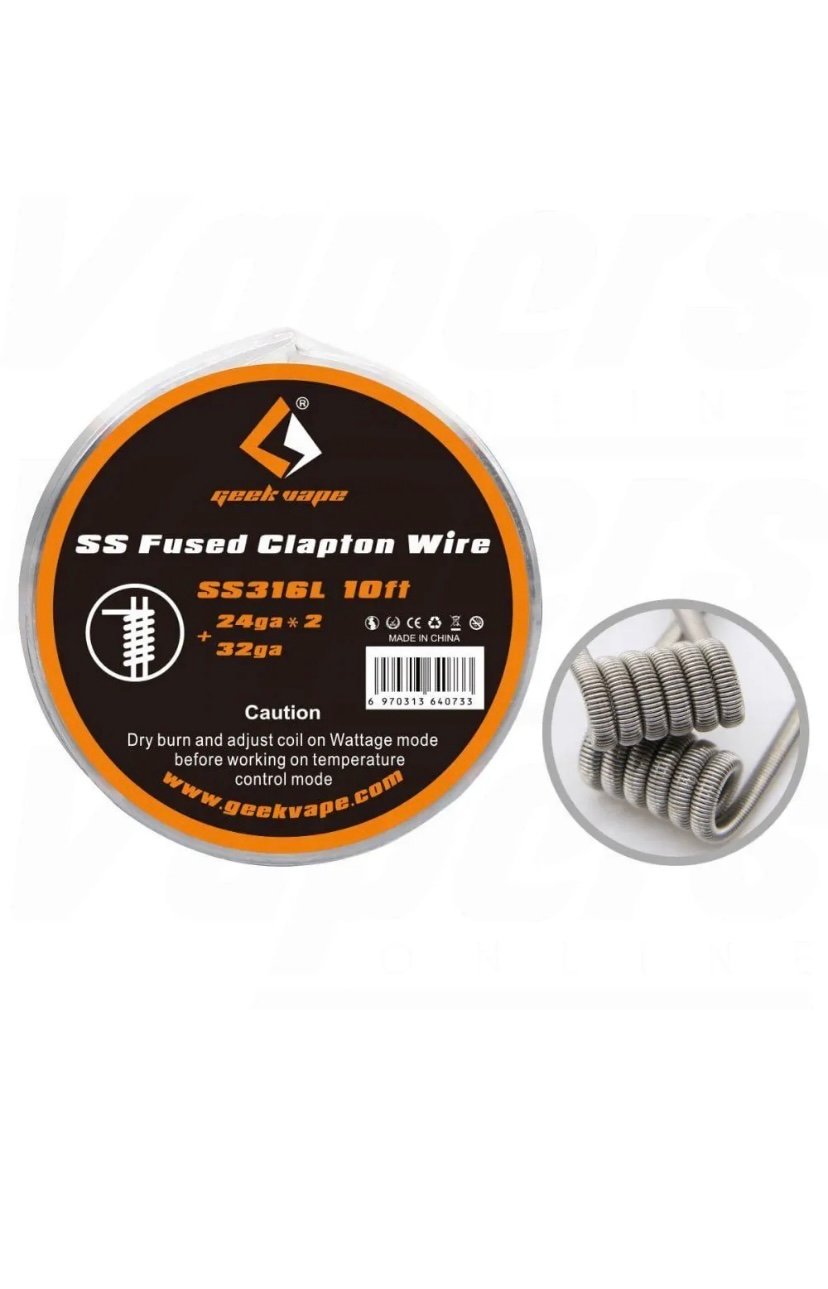 Geekvape Geek Vape SS316 Fused Clapton 24AWG*2 (twisted) + 32AWG 3m
