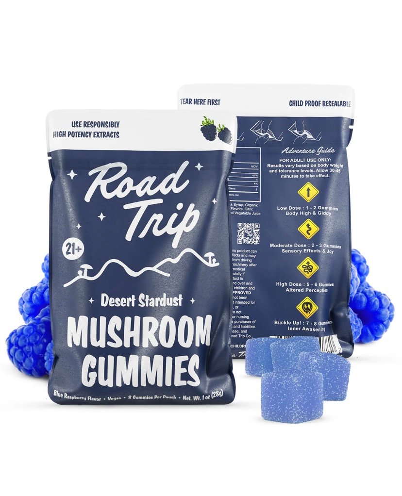 Delta 8 DESERT STARDUST MUSHROOM GUMMIES - BLUE RASPBERRY