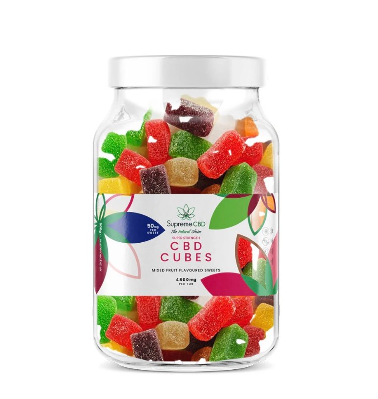 Delta 8 CBD Large Super Strength Fruit Cubes (4800mg)