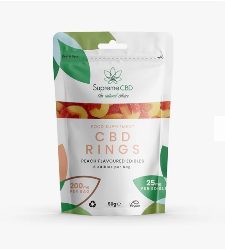 Delta 8 CBD Gummy Peach Rings Grab Bag (200mg)