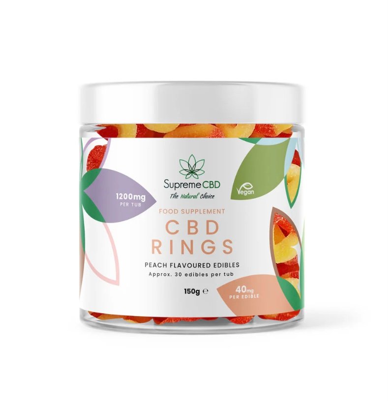 Delta 8 CBD Gummy Peach Rings (1200mg)
