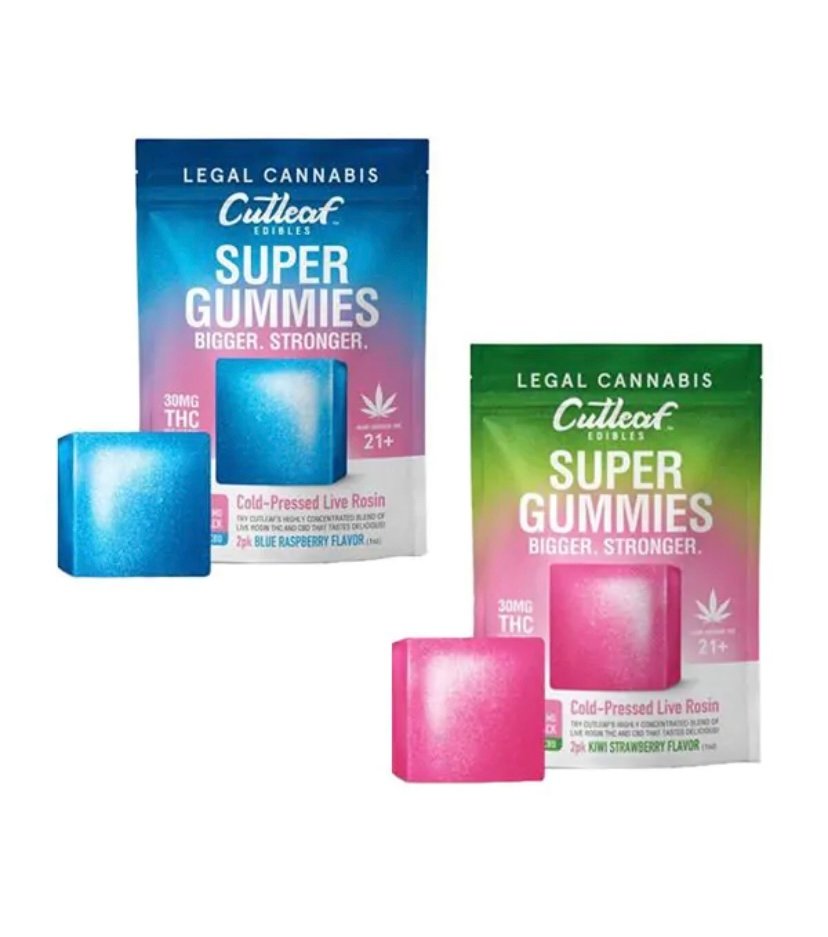 Delta 8 CUTLEAF COLD-PRESSED LIVE ROSIN CBD/THC SUPER GUMMIES 120 MG