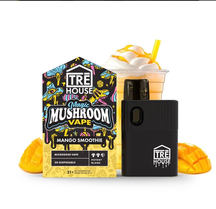 TRE TRE HOUSE | MICRODOSE MAGIC MUSHROOM VAPE PEN – MANGO SMOOTHIE – 2G DISPOSABLE PEN