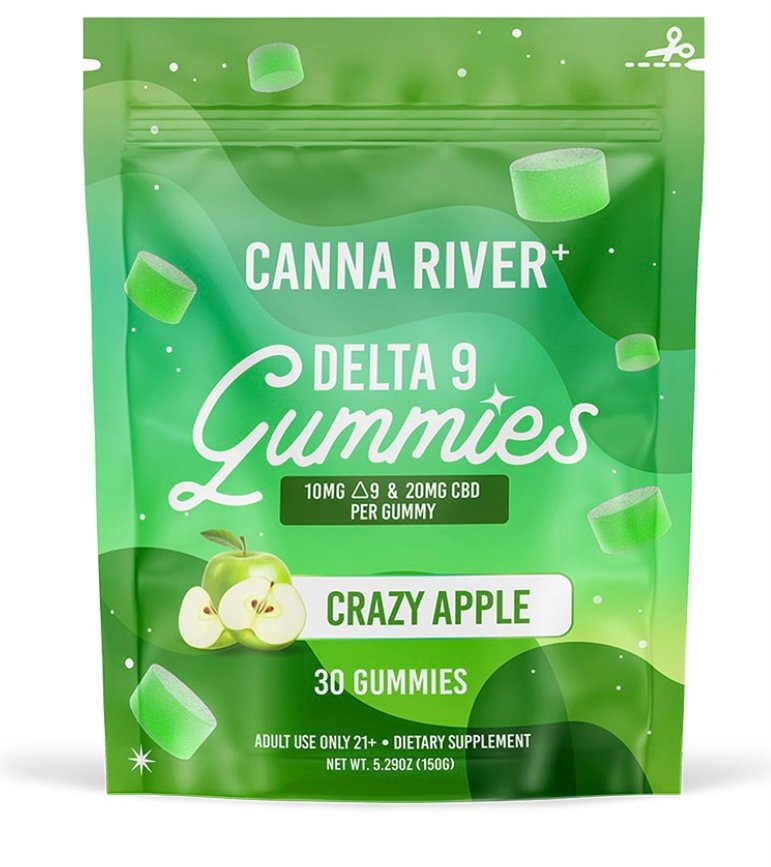 Delta 8 DELTA 9 THC GUMMIES WITH CBD – CRAZY APPLE – CANNA RIVER