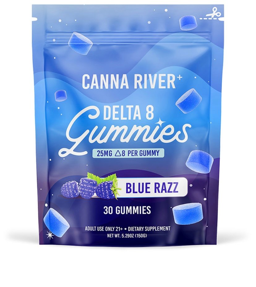 Delta 8 DELTA 8 THC GUMMIES – BLUE RAZZ – CANNA RIVER