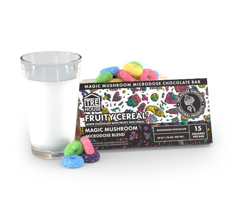 Delta 8 FRUITY CEREAL MAGIC MUSHROOM CHOCOLATE BAR – TRĒ HOUSE