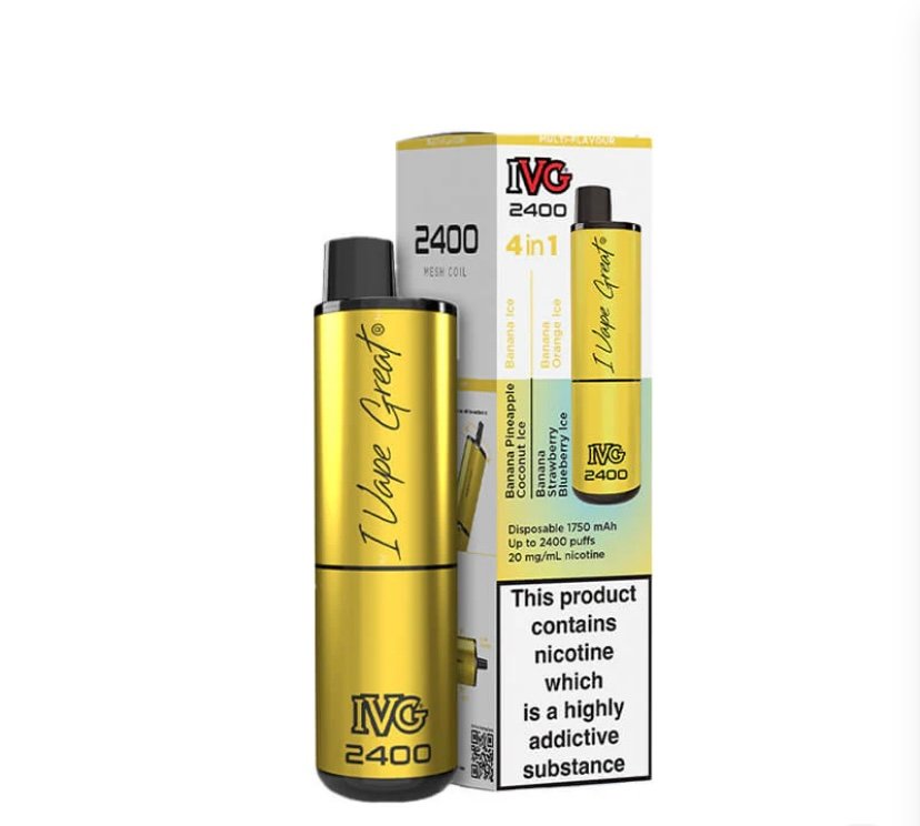 IVG IVG 2400 Banana Edition 4 in 1 Disposable Vape - 20mg