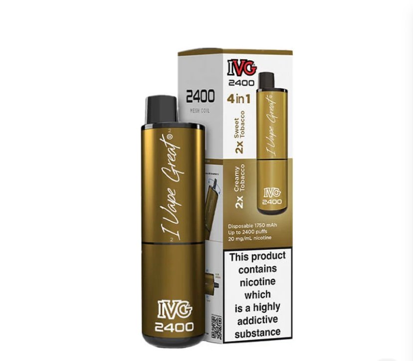 IVG IVG 2400 Tobacco Edition 4 In 1 20mg Disposable Vape