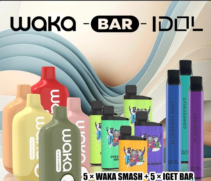 Vape Link 5 × WAKA SMASH + 5 × IGET BAR (PICK YOUR OWN FLAVOURS) + 3 × IDOL 600