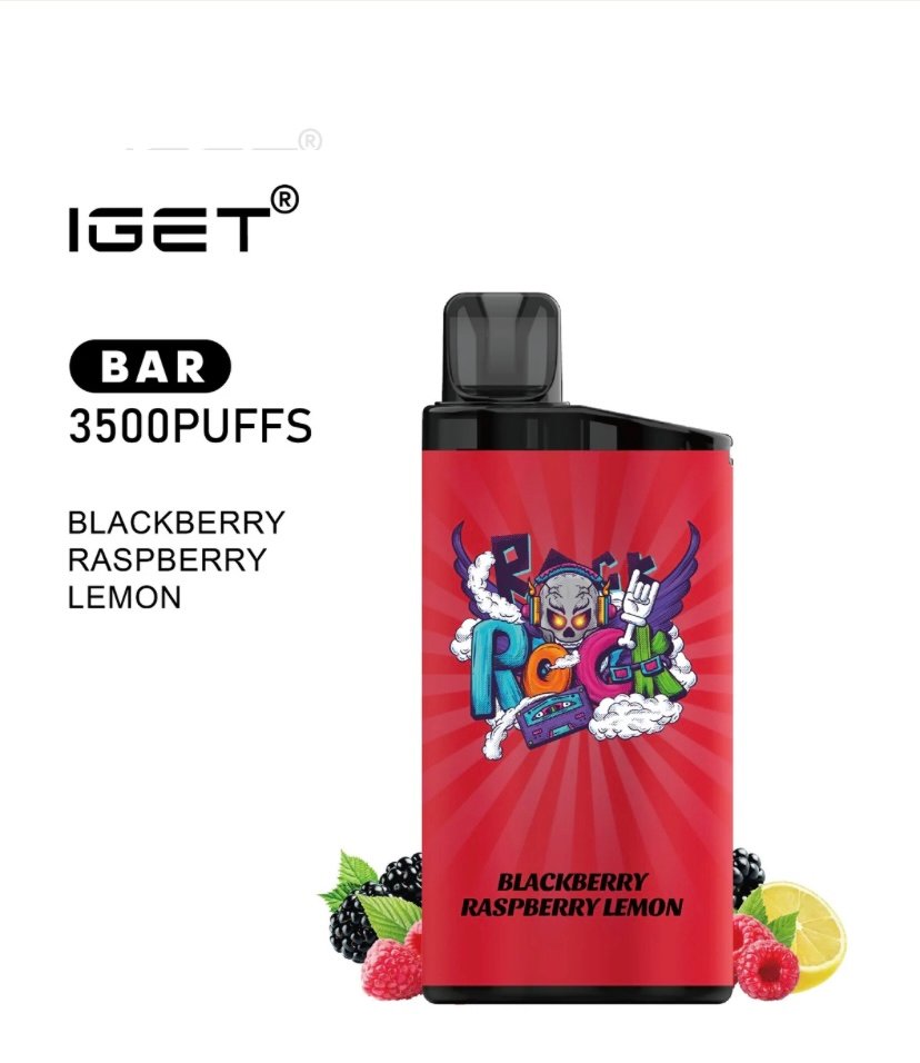 IGET IGET BAR BLACKBERRY RASPBERRY LEMON 3500 PUFFS