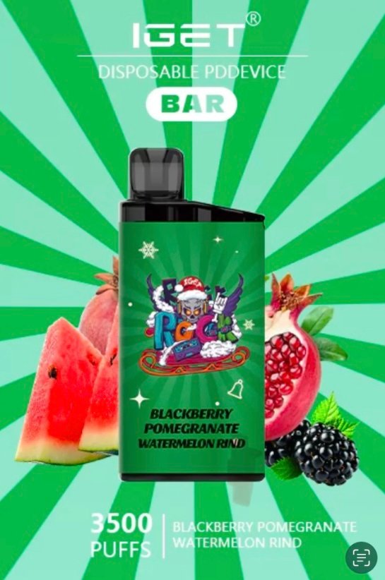 IGET IGET BAR BLACKBERRY POMEGRANATE WATERMELON RIND 3500 PUFFS