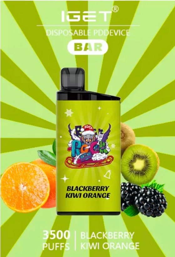 IGET IGET BAR BLACKBERRY KIWI ORANGE 3500 PUFFS