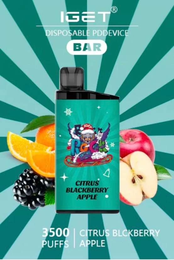 IGET IGET BAR CITRUS BLACKBERRY APPLE 3500 PUFFS
