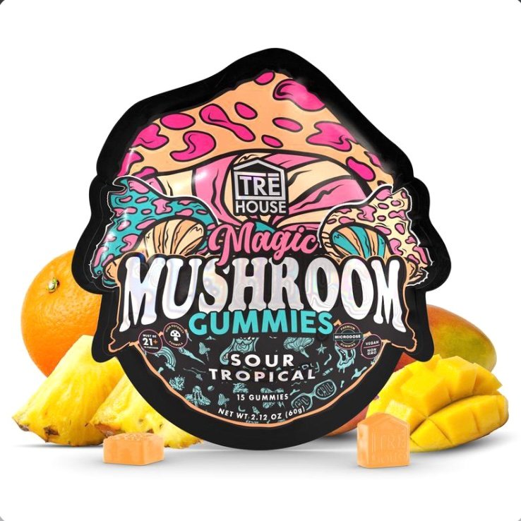 Delta 8 Sour Tropical Magic Mushroom Gummies