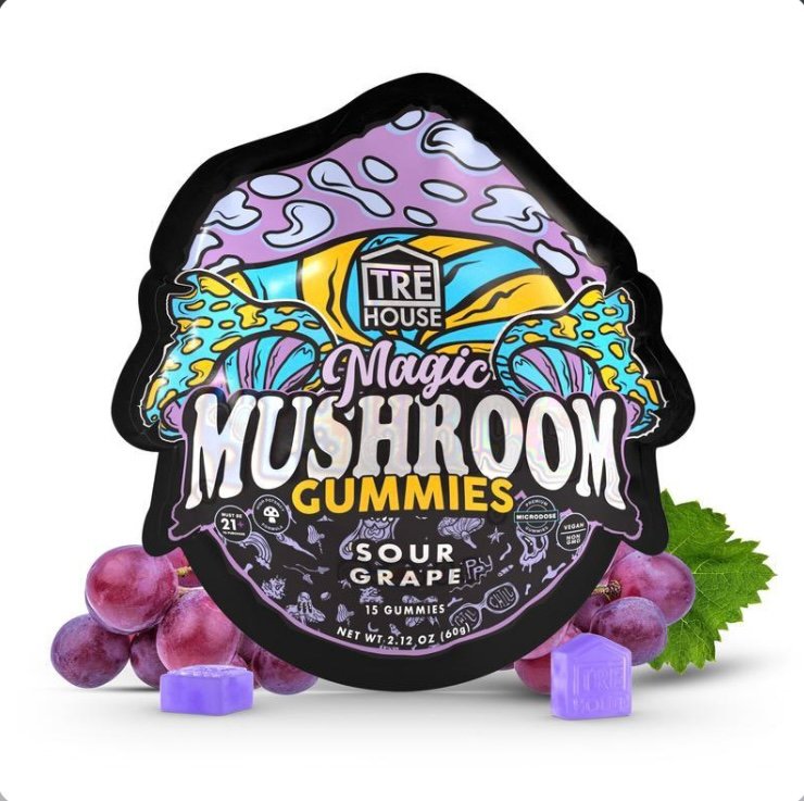 Delta 8 Sour Grape Magic Mushroom Gummies