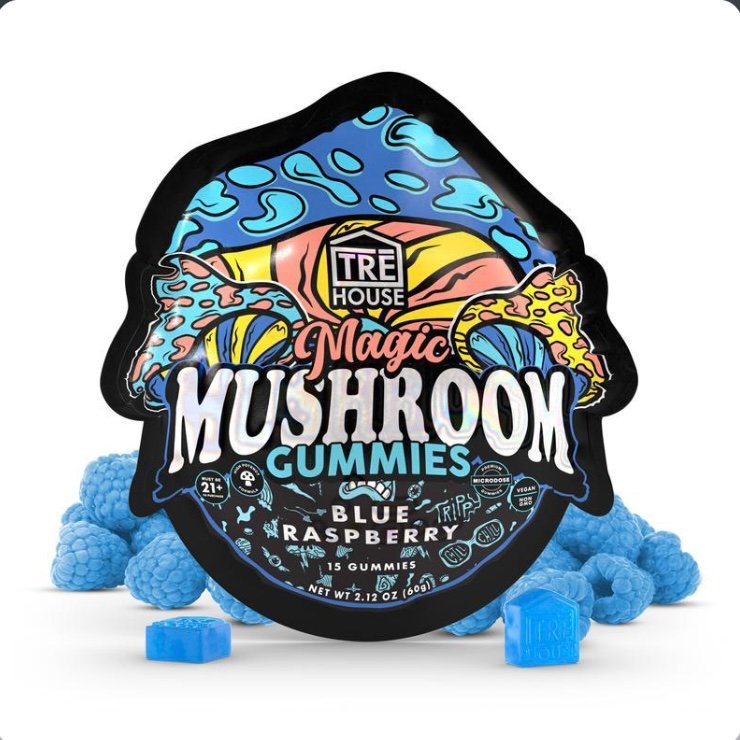 Delta 8 Blue Raspberry Magic Mushroom Gummies