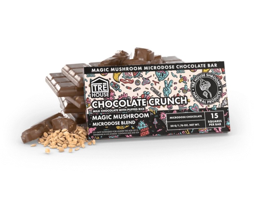Delta 8 CRUNCH MAGIC MUSHROOM CHOCOLATE BAR – TRĒ HOUSE