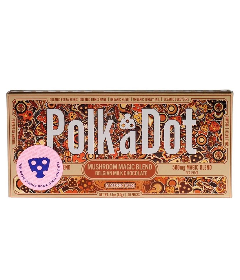 Magic Mushrooms S’more Fun PolkaDot Magic Mushroom Belgian Milk Chocolate 500MG