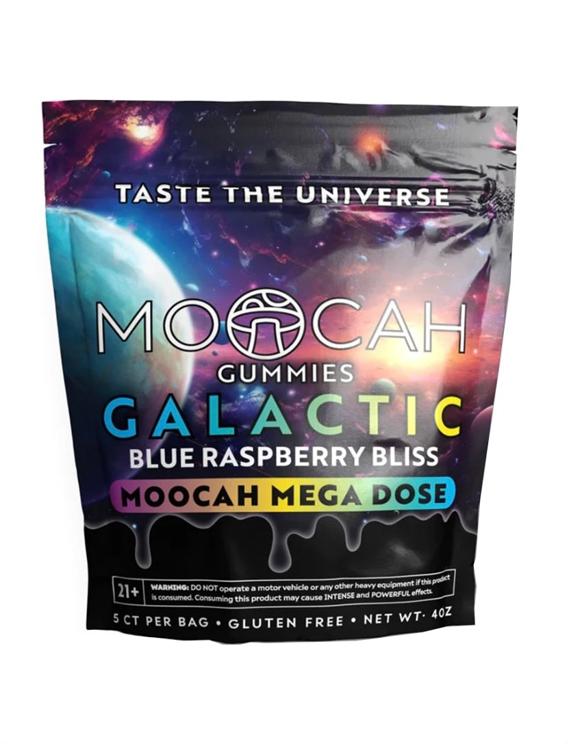 Delta 8 Blue Raspberry Bliss Moocah Mega Dose Mushroom Gummies 5ct