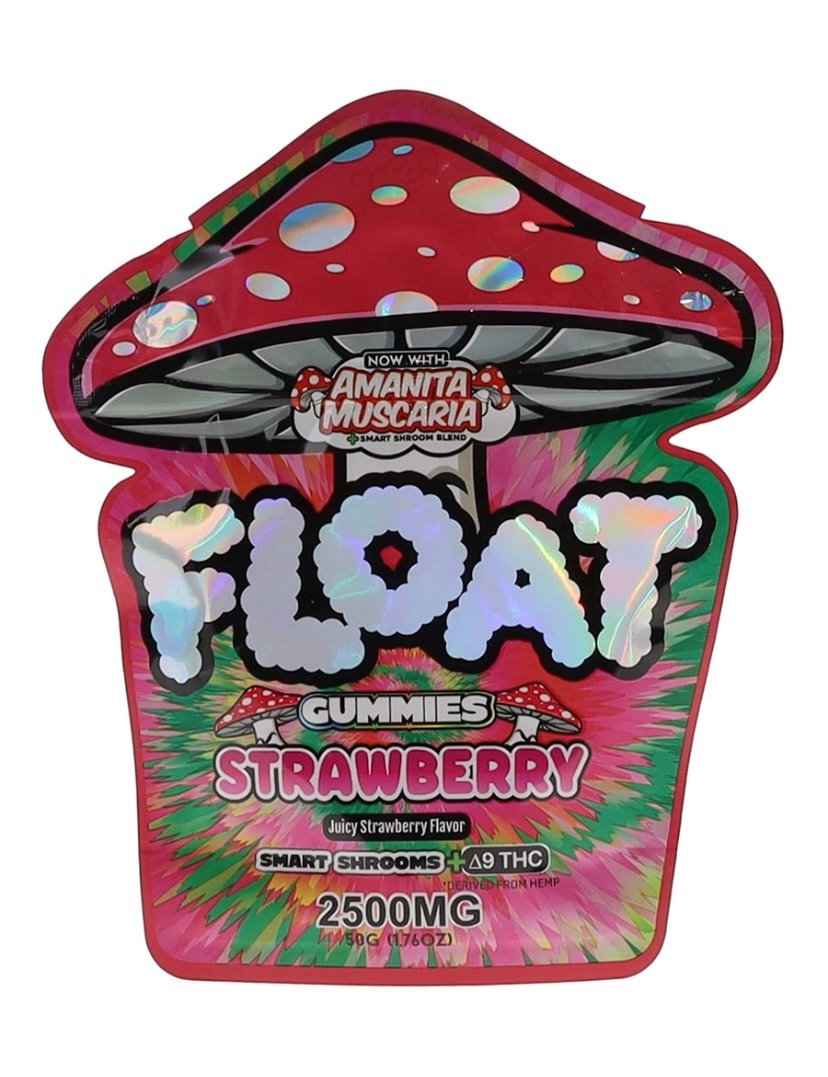 Magic Mushrooms Strawberry Float Mushroom Gummies + Delta 9 THC 2500mg