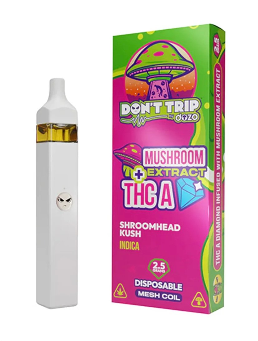 Magic Mushrooms Shroomhead Kush Dozo Mushroom Extract + THC-A Disposable 2.5G