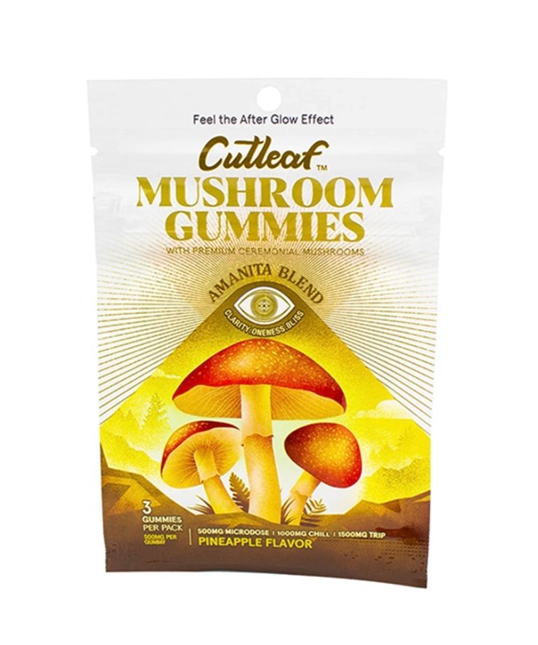 Magic Mushrooms Pinapple Cutleaf Mushroom Gummies Amanita Blend 500mg