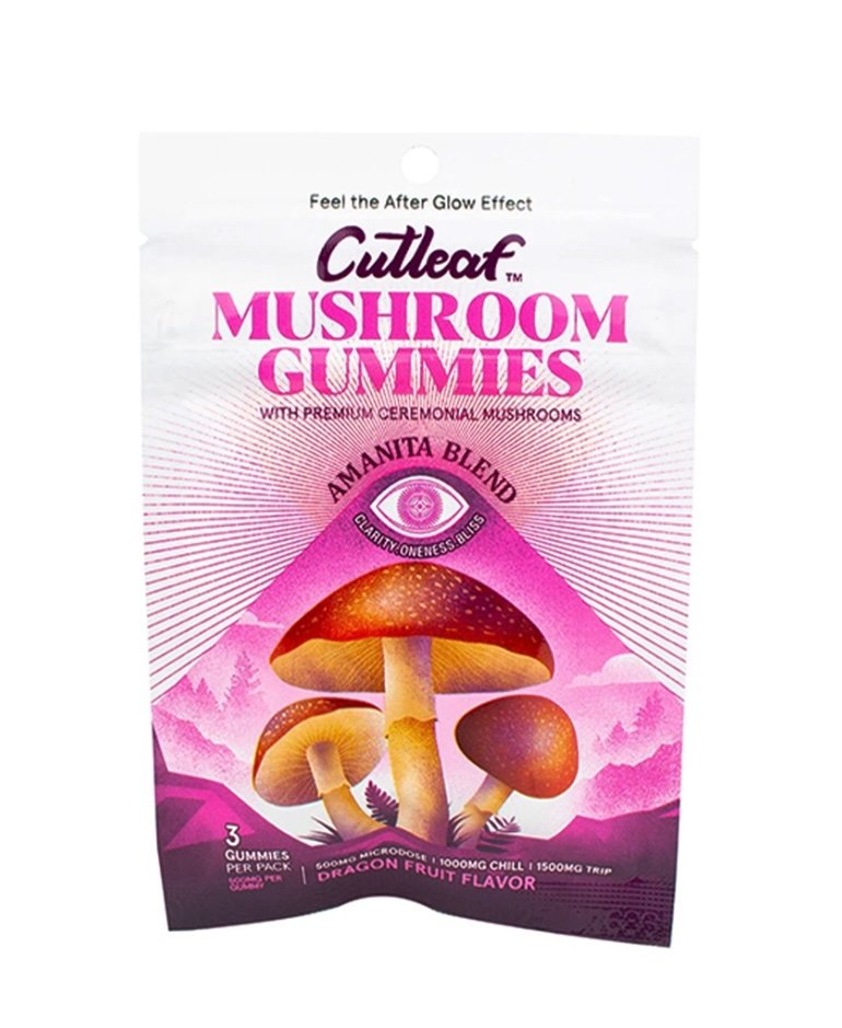 Magic Mushrooms Dragon Fruit Cutleaf Mushroom Gummies Amanita Blend 500mg