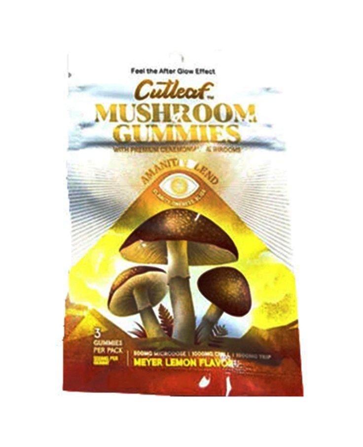 Magic Mushrooms Meyer Lemon Cutleaf Mushroom Gummies Amanita Blend 500mg