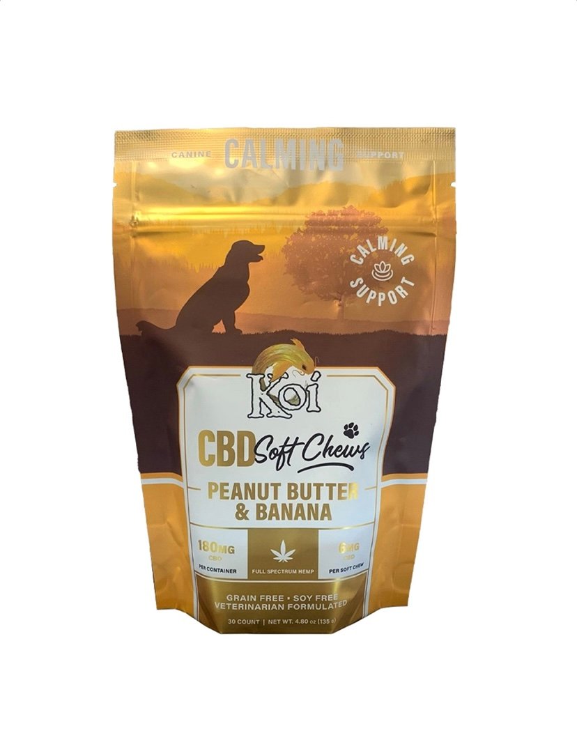 CBD Koi CBD Soft Chews For Dogs 180 mg (Peanut Butter & Banana)