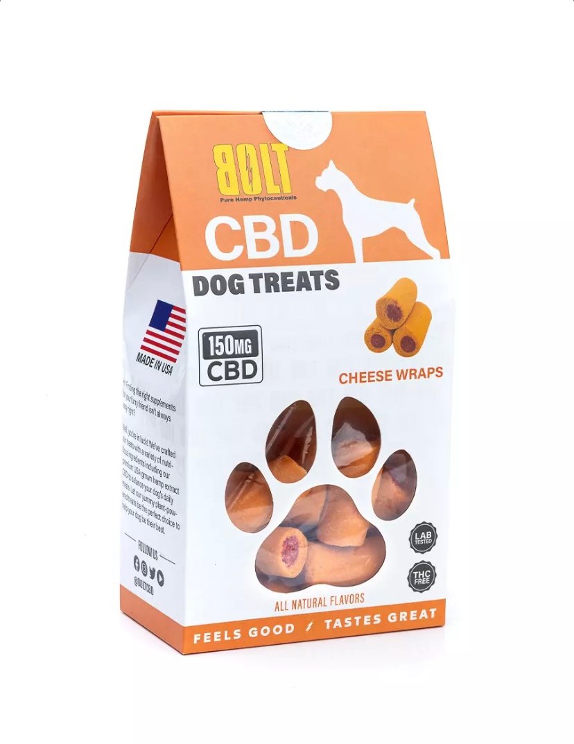 CBD Cheese Wraps Bolt CBD Dog Treats 150mg