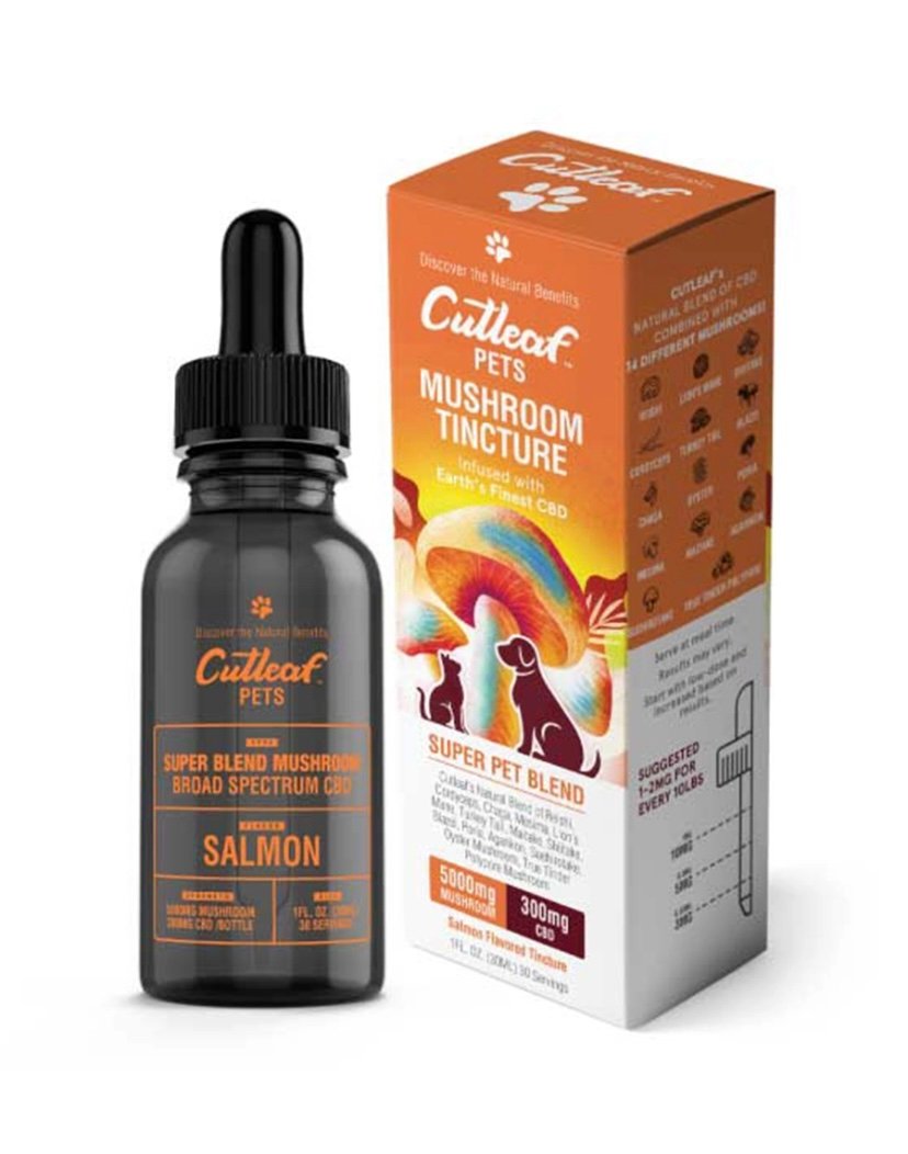 CBD Salmon Cutleaf Pet Mushroom CBD Tinctures