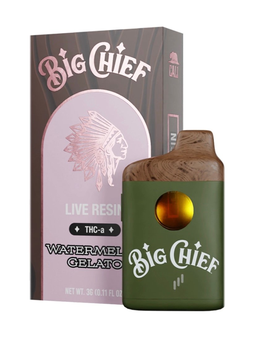 Watermelon Watermelon Gelato Big Chief Live Resin THC-a Disposable Vape 3G