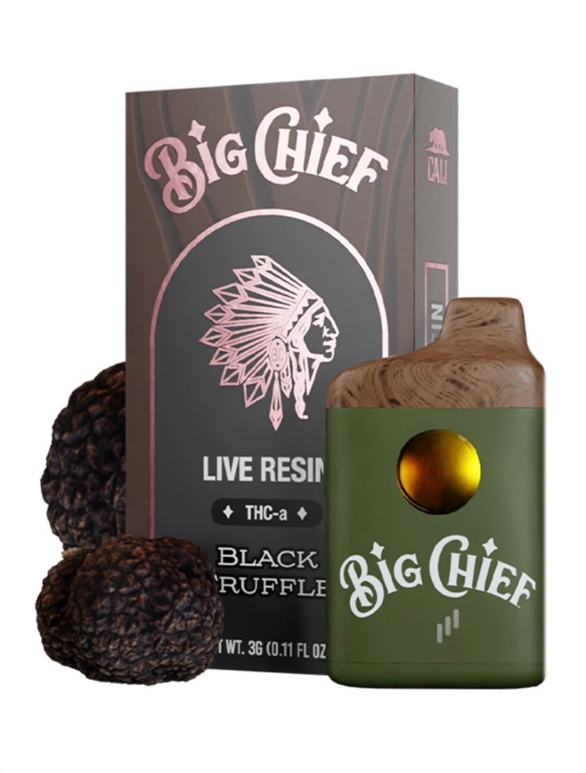 Black Black Truffle Big Chief Live Resin THC-a Disposable Vape 3G