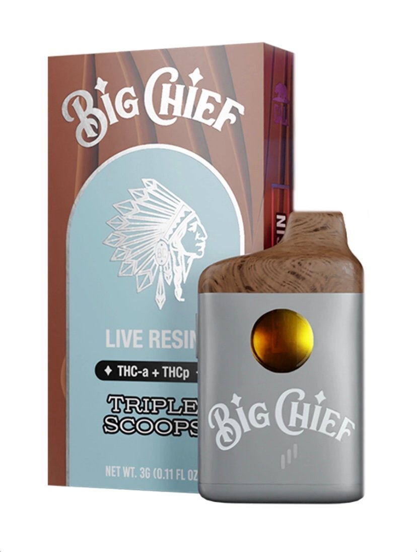 Triple Triple Scoops Big Chief Live Resin THC-A+THC-P Disposable Vape 3G