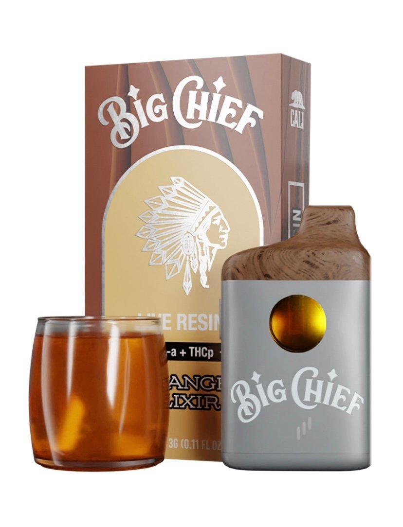 Orange Orange Elixer Big Chief Live Resin THC-A+THC-P Disposable Vape 3G