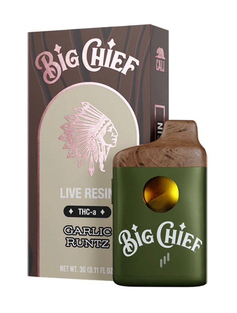 Garlic Garlic Runtz Big Chief Live Resin THC-a Disposable Vape 3G