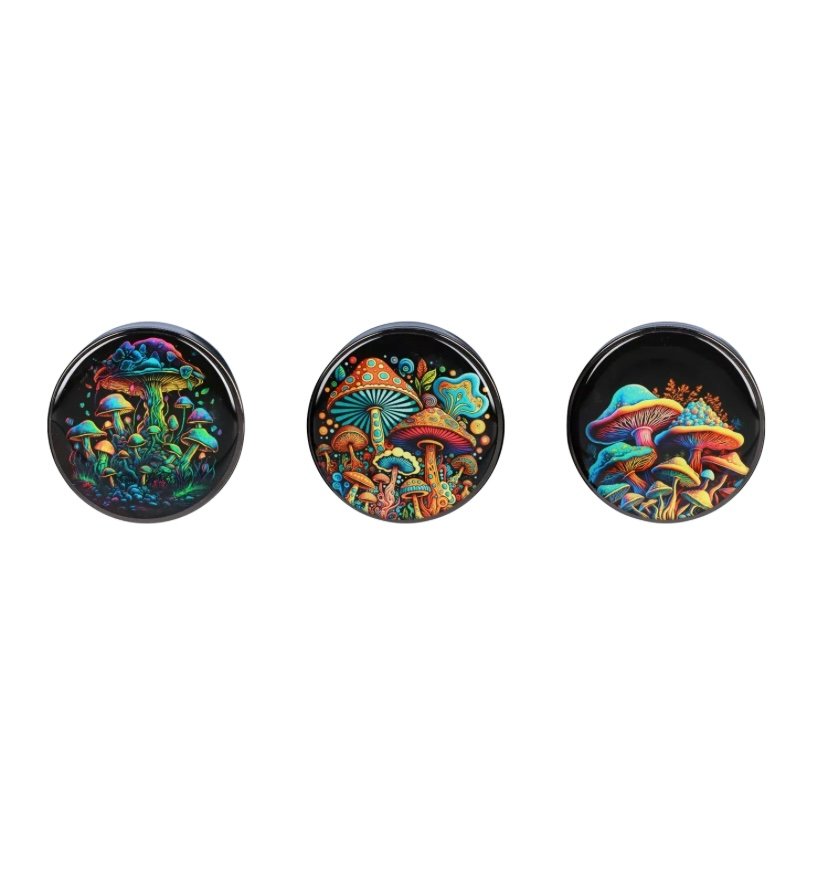 63mm 63mm Chrome w/ Glowing Mushroom Grinder