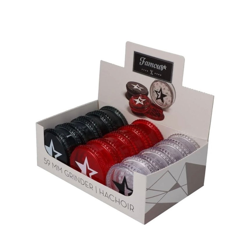 Vape Link Famous X 59mm Acrylic Grinders – Tray of 12