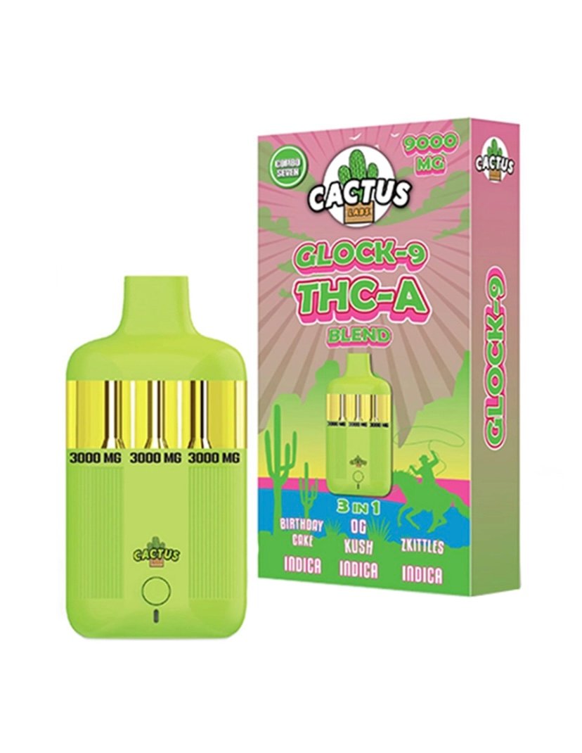 Birthday Birthday Cake | OG Kush | Zkittles Cactus Labs Glock 9 THC-A Blend Vape 9000mg