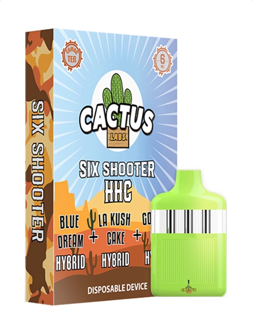 Blue Blue Dream | LA Kush Cake | Gorilla Glue Cactus Labs Six Shooter HHC Disposable
