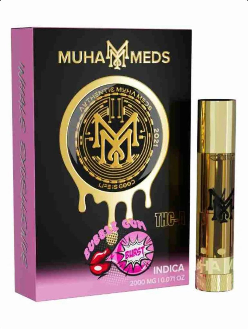 Bubble Bubble Gum Burst Muha Meds THC-A Cartridge 2G