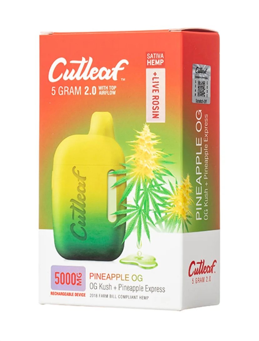 CBD Pineapple OG Sativa Cutleaf Live Rosin Disposable Vape 5g