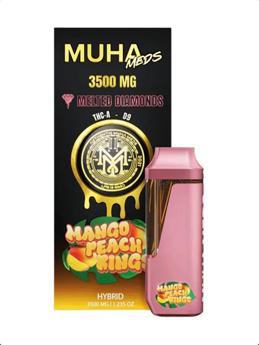 Mango Mango Peach Kings Muha Meds THC-A Delta-9 Melted Diamonds Disposable 3.5G