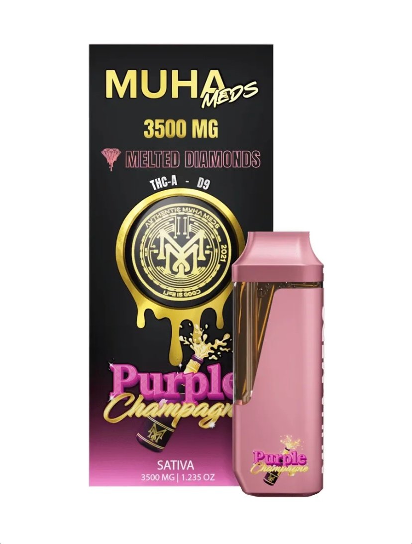 Purple Purple Champagne Muha Meds THC-A Delta-9 Melted Diamonds Disposable 3.5G