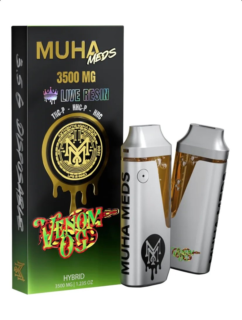 Venom Venom OG Muha Meds Live Resin THCP+HHCP+HHC Vape 3500MG
