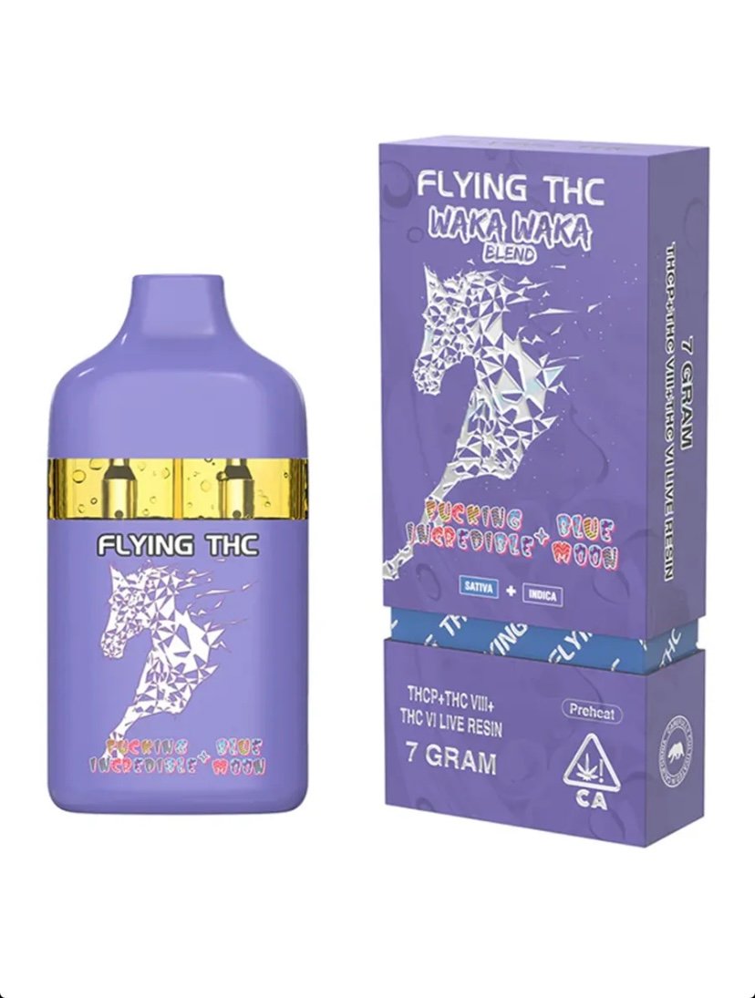Delta 8 Fucking Incredible + Blue Moon Flying Horse THC Waka Waka Blend Disposable 7G