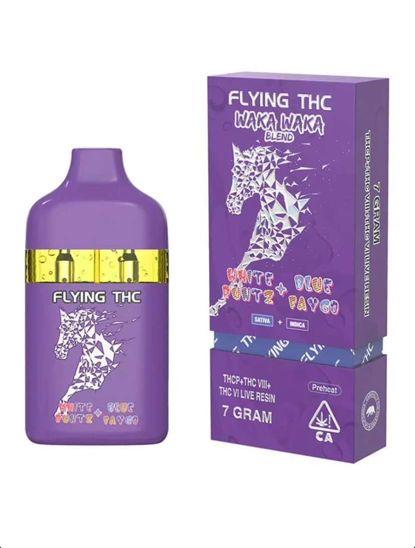 Delta 8 White Runtz + Blue Faygo Flying Horse THC Waka Waka Blend Disposable 7G